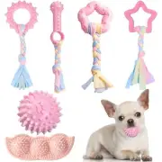 Puppy Toys,6 Pack Puppy Chew Toys for Teething Small Breed,Cute Pink Small Do...