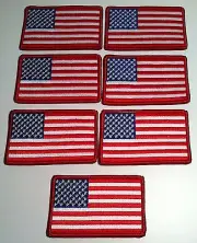 7 UNITED STATES Flag Patch W/ VELCRO® Brand Fastener Military Red Emblem #9