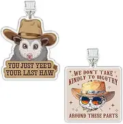 Set 2Pcs We Don't Take Kindly To Bigotry Around These Parts, You Just Yee'd Your Last Kindle Charms Dust Plug Charm 1.5 Inches Funny Western Cowboy Opossum Sarcastic Lightning/Type C Acrylic Material
