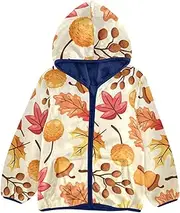 [GuoChe] Kids Sherpa Jacket Happy Thanksgiving Autumn Gold Orange Toddler Girl Fall Jacket Navy Blue Stylish Baby Boy
