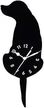 NC Modern Design Silent Dog Wall Clock Tail Wagging Pendulum Clocks Battery Operated for Kitchen Office Living Room Bedroom Decorative - B, as described