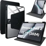 [Lemxiee] PU Leather Case for Oneplus Pad 2 & Oppo Pad 3 Pro Case with Pen Slot/Rotating Stand/Scratch-Resistant, PU Leather + Acrylic Case for Oneplus Pad 2 & Oppo Pad 3 Pro (2024) 12.1 Inch Cover