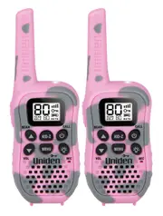 Uniden UH45CP PINK TWIN PACK 80 Channel UHF Walkie Talkie Radio with Kid Zone