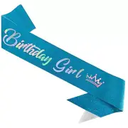 Birthday Girl Sash Glitter Happy Birthday Sash for Girls Funny Birthday Party...