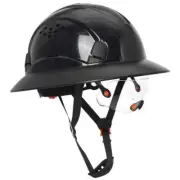 CE Full Brim Hard Hat With Built In Goggles For Construction Engineer Safety