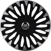 OMP Speed Set 4 HUBCAPS Stinger Black/Silver 15 INCHES