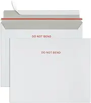 Blue Summit 11” x 14” Self-Seal Rigid Document Mailers Stay, 50 Pack of Flat White Cardboard Envelopes, “Do Not Bend”, 50 Mailing Envelopes for Businesses