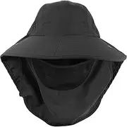 [MOTHNUR] Fishing Hat Neck Cover Quick-Drying Sun Hat for Beach Pool Camping Hiking Dark Grey