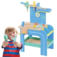 在飛比找博客來優惠-【Mentari 木製玩具】計時小工匠專業工具台夢想藍