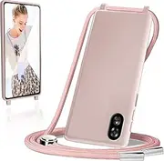 [Yutwo] Mobile Phone Case for Oppo A17 4G Case with Strap, Mobile Phone Case Oppo A17 4G with Chain Mobile Phone Chain for Oppo A17 4G Silicone Protective Case with Cord Camera Protection Shockproof