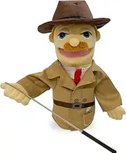 okegztoa 16" Puppets Entriloquist Puppet,Hand Puppets for Kids Plush Detective Puppets for Adults with Removable Mouth Puppet for Kids Ages 4-8，Hand Puppet for Adults with Scalable Puppet Control Rod