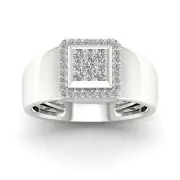 1/2Ct Diamond Wedding Band Ring Size 8.5 in 10k White Gold Color H-I, Clarity I2