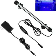 11" White & Blue Submersible LED Aquarium Fish Tank Light with Timer/Dimmable