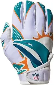 Franklin Sports Youth NFL Football Receiver Gloves - Kids Football Gloves Pair - NFL Team Logos and Silicone Palm - All Youth Sizes - Great Game Gear + Football Costume Accessory