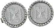 [American Coin Treasures] Israel 'Menorah Coin' Cuff Links