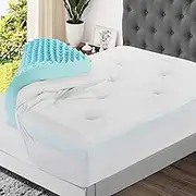 HOMBYS Extra Thick Mattress Topper,Dual Layer Design Soft Pillow Top Mattress Topper,Puffy Mattress Pad Topper for Back Pain Reilef (White, King 80"x78")