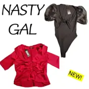 Nasty Gal NEW with tags 2 Two Blouses Tops Sexy Black and Red