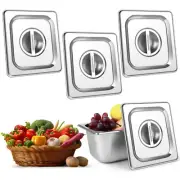 3PCS Stainless Steel 1/6 Gastronorm Pan Lid Stainless Steel Lid With Centre Hand