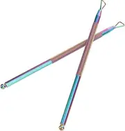 Ipetboom Nail Manicure Tools 2pcs Cuticle Pusher Tool Stainless Steel for Nail Salon Use