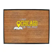 Put On The Map Chicago - Funny Novelty Doormat Man Cave Floor mat