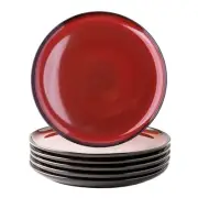 LERATO Ceramic Dinner Plates Set of 6, 10.5 Inch Reactive Glaze Porcelain Pla...
