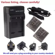 Battery or Wall Charger for Pentax D-Li8 Optio A10 Optio A20 Optio A30 Optio W10