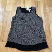NWT White House Black Market Black White Patterned Sleeveless Top Small
