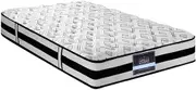 Giselle Bedding Single Mattress Innerspring Foam Bed Mattresses 24cm Thickness, with 6-Coil Spring System and Breathable Topper, 5Yrs Warranty, Super Extra Firm, White with Vacuum Packed