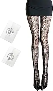 [Generic] French Tights Retro Hollowed Out Vertical Stripe Splicing Pantyhose Rose Vine Stockings Sexy Jacquard Lace Fishnet Socks