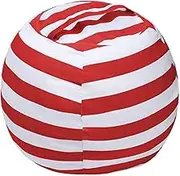 Bean Bag Chair Cover, Lazy Sofa - Stuffable Zipper Beanbag for Organizing Boys and Girls Plush Toys(Red,Small)