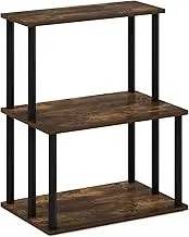 Furinno Turn-N-Tube 3-Tier Toolless Kitchen Storage Shelf, Amber Pine/Black