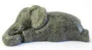Quintessence (UK) Sleepy Elephant Pen Holder Stone Resin Figurine GREY