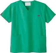 [Pantone] 7000SC Scrub, Medical Lab Coat, Unisex, Color Variation, Sweat Absorbent, Quick Drying, emerald, 4L