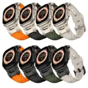 Rubber Sports Band for Apple Watch Ultra 2 49mm Titanium Color Strap Sports