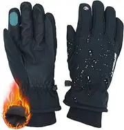 [Generisch] Cyanthor Gloves for Children, Men, Cycling Gloves, Winter Gloves, Warm Touchscreen Capable, Skiing, Outdoor Activities, Windproof, Water-Repellent, Non-Slip Grip, for Boys