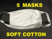 5 Pack Reusable Cotton Face Masks - Washable & Breathable