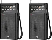 Binxind 2X Mini Radio Portable AM/FM All Band Stereo Weather Pocket Radio Receiver for Old Man Walking Hiking Camping