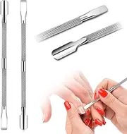 HOFASON 2 PCS Cuticle Remover Pusher- Dual Sided Spoon Nail Cleaner for Manicurist Women Manicure Nail Tools, Nail Pusher Cuticle Tool, Nail Scraper Cuticle Care Kit for Fingernails Toenails (Silver)
