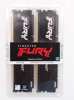 Kingston FURY Beast 64GB [2 x 32GB] DDR5 Memory Kit 5200MT/s (KF552C40BBK2-64)