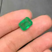 Natural 5.55 Carat Green Zambian Emerald Faceted Octagon Loose Gemstone