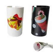 2pcs Wrapping Paper Cutter Christmas Wrap Roll Cutter Tool Little Sliding Cutter Tube for Holiday Birthday Party -Black and White