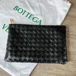 預購正品BOTTEGA VENETA BV 新款小羊皮及小牛皮大格編織手拿包(黑色) 608232