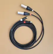 5'FT Shielded Dual XLR Male 3-Pin to Dual RCA Male Patch Cable Pro Audio sound