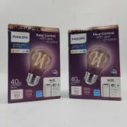 Philips Smart Wi-Fi Vintage Edison LED Light Bulb Tunable w/ Bluetooth 2-pack