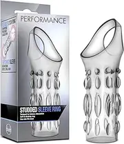 Stretchy Textured Pleasure Cock Sleeve - Male Enhancement - Prolong Erection - Sex Toy for Men (Clear)