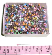 1000 1 1/2" Assorted Color Plastic Pearl Head Dress Maker corsage Pins