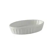 Tuxton China Inc DuraTux 6 oz. White Ceramic Oval Crème Brule Dish - 1 Doz