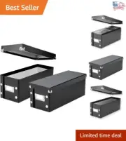 Large Capacity CD Storage Containers 2-Pack - Durable Disc Holders with Labels