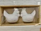 The Country Collection White Chicken Salt and Pepper Shakers Home Essentials