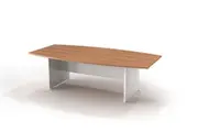 GP H-Base Boardroom Table - Virginia Walnut & White